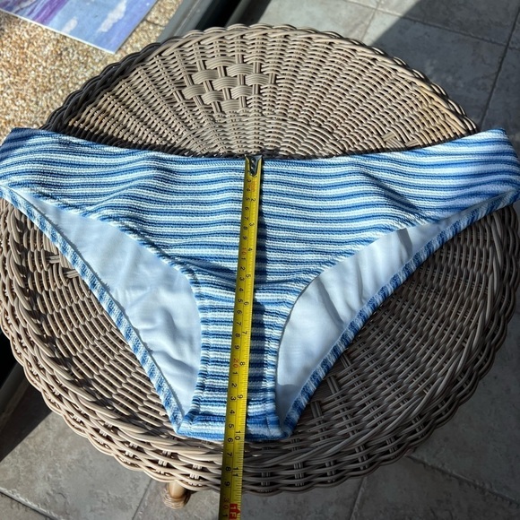 NEW J.Crew Blue White Ottoman Striped Ribbed Cheeky Bottom Swim XXL BF210 - Picture 9 of 15